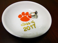 Clemson Graduation Year ring dish - Round