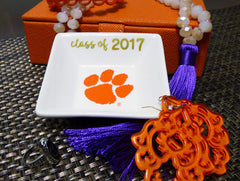 Clemson Graduation Year ring dish - Square