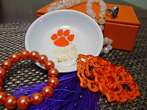 Clemson Graduation Year ring dish - Round