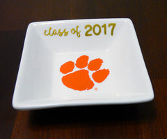 Clemson Graduation Year ring dish - Square