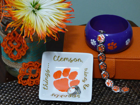 Clemson Ring & Sparkly Things ring dish